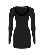Technical Wool Mini Dress w Lace