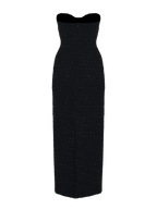 Tweed Maxi Strapless Dress