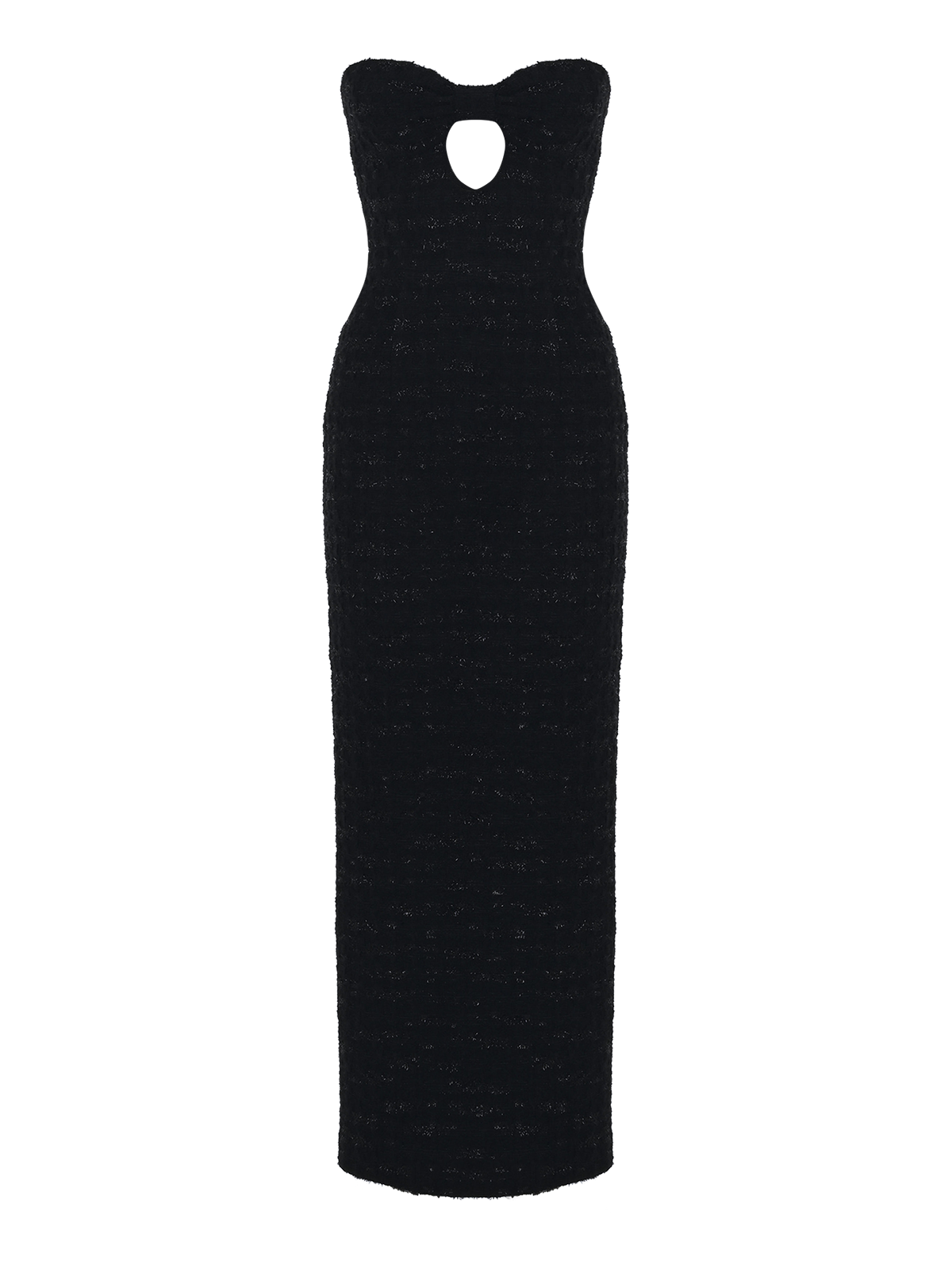 Tweed Maxi Strapless Dress