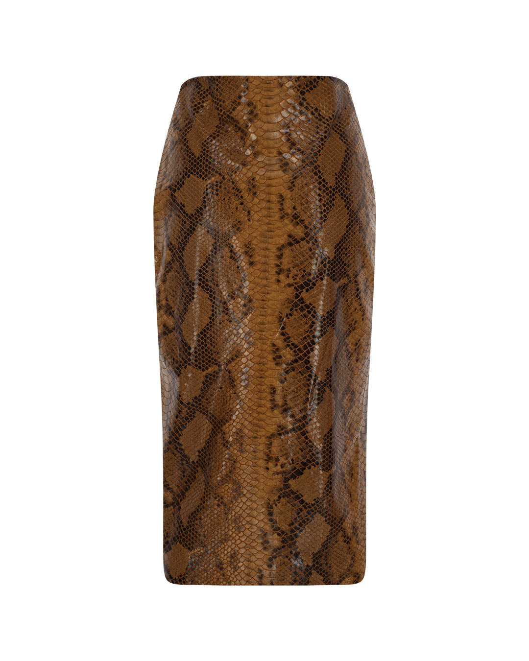 U-Slit Leather Pencil Skirt