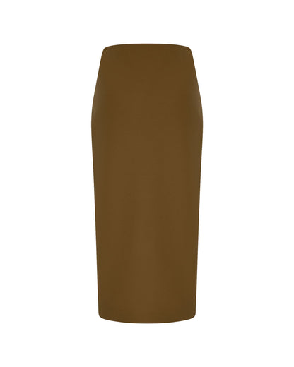 U-Slit Wool Pencil Skirt
