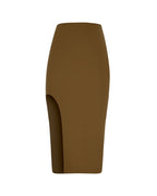U-Slit Wool Pencil Skirt