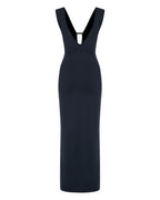 V-Neck Scuba Maxi Dress