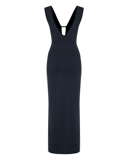 V-Neck Scuba Maxi Dress