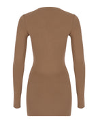 V Neck Mini Knit Dress