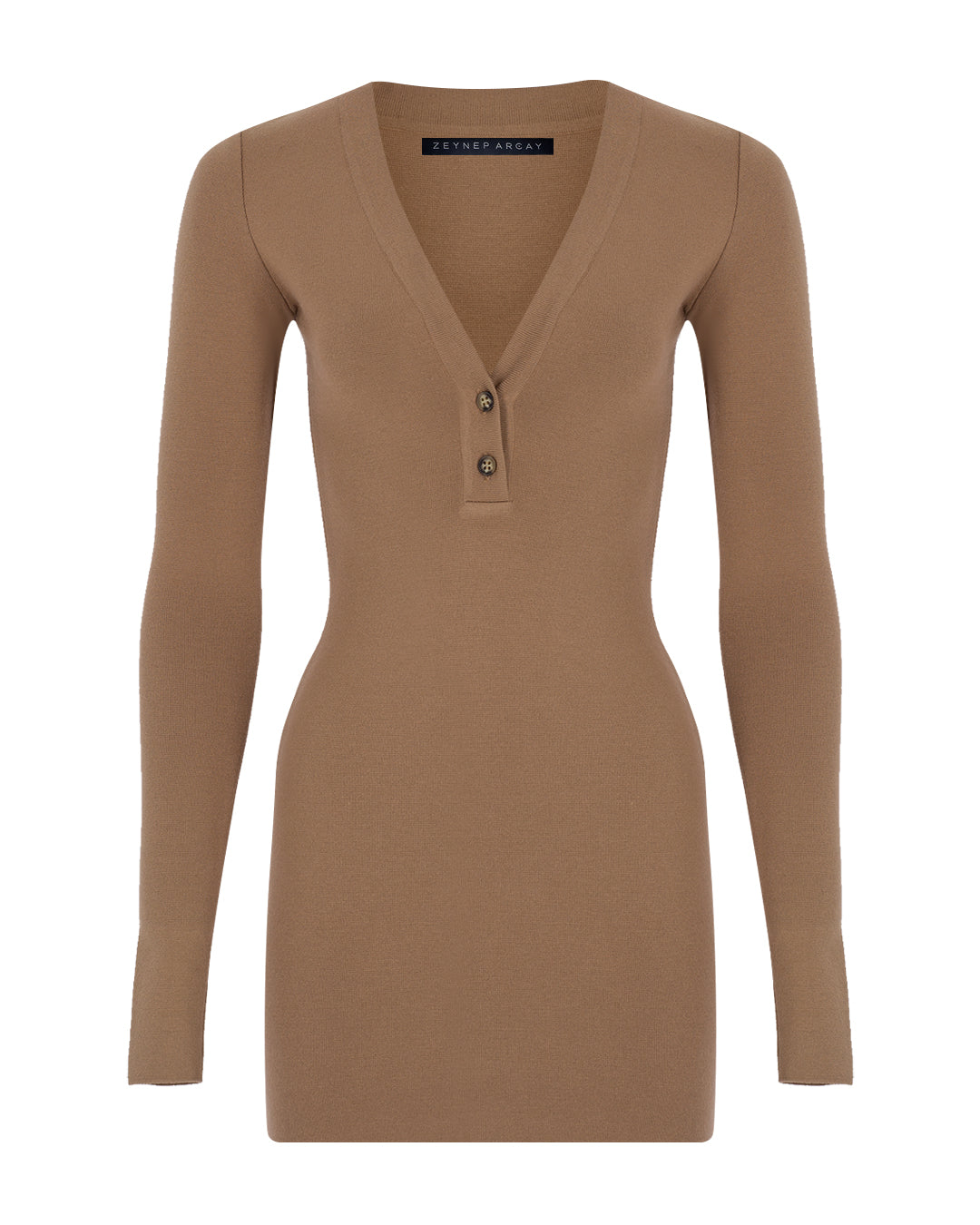 V Neck Mini Knit Dress