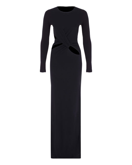 Waist Knot Maxi Jersey Dress