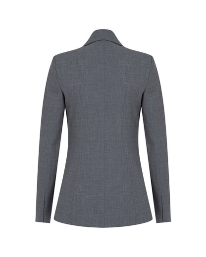 Wool One Button Blazer