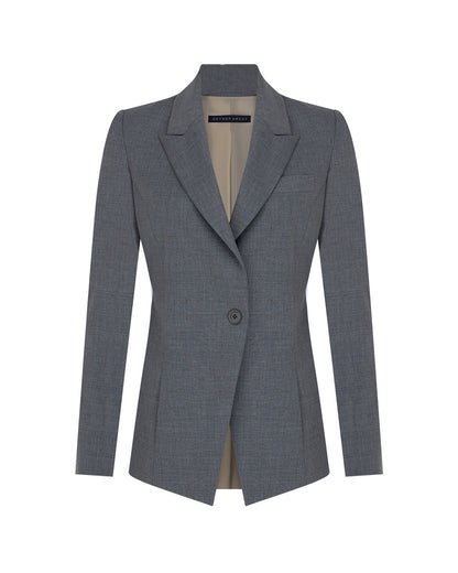 Wool One Button Blazer