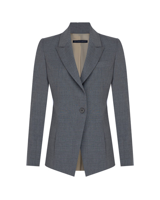 Wool One Button Blazer