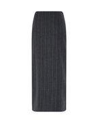 Wool Midi Skirt w Lace