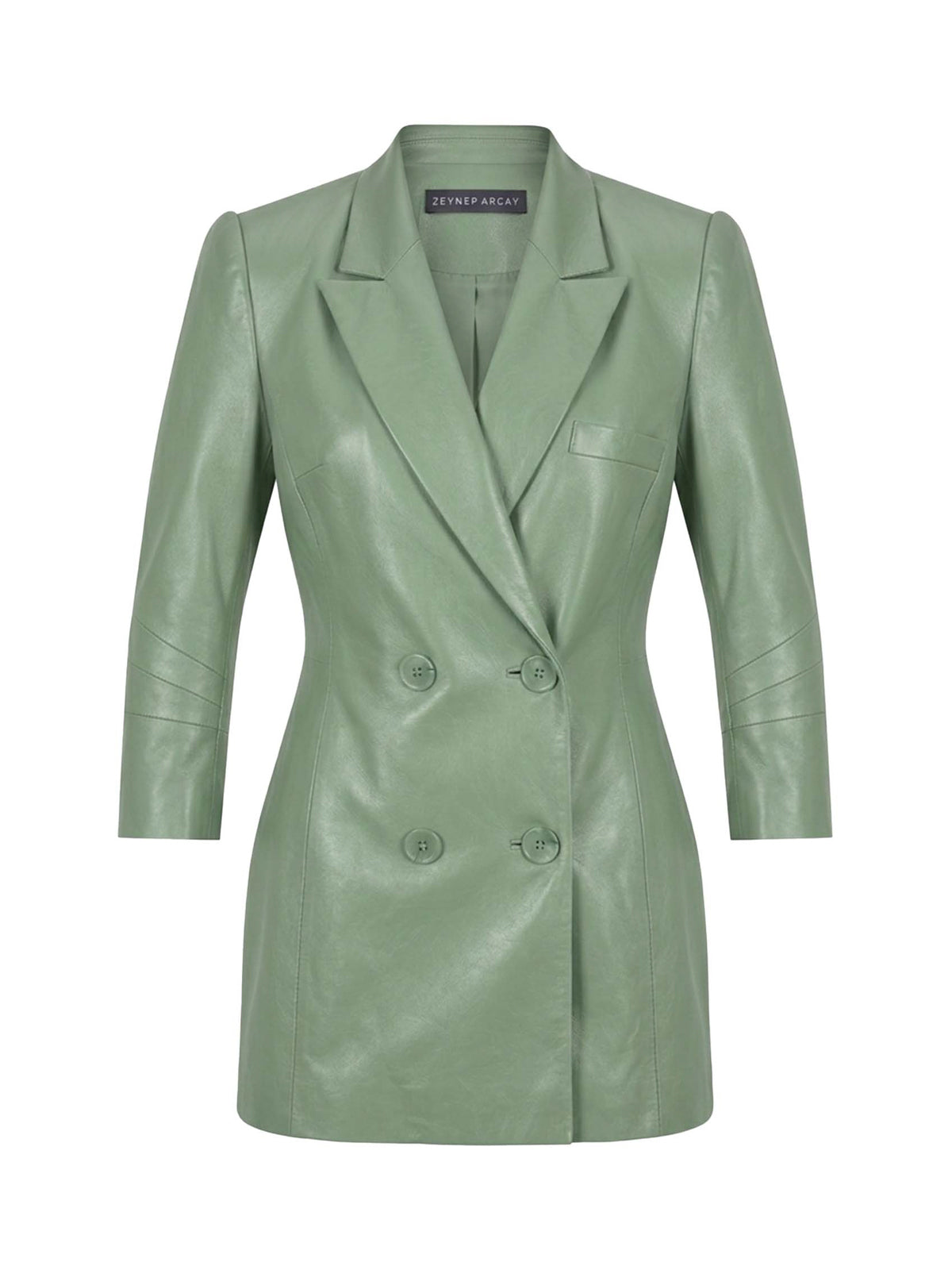 Wrap Leather Blazer