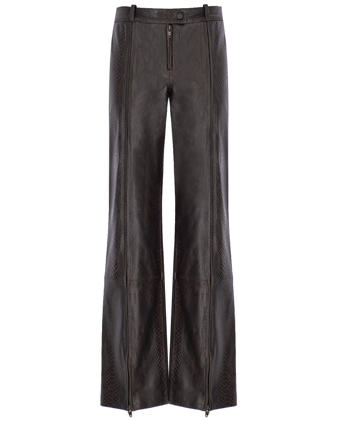 Zipped Cigaret Leather Pants