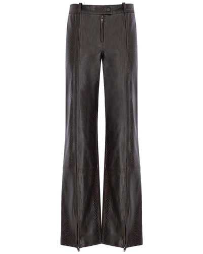 Zipped Cigaret Leather Pants