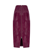 Zipped Leather Pencil Skirt