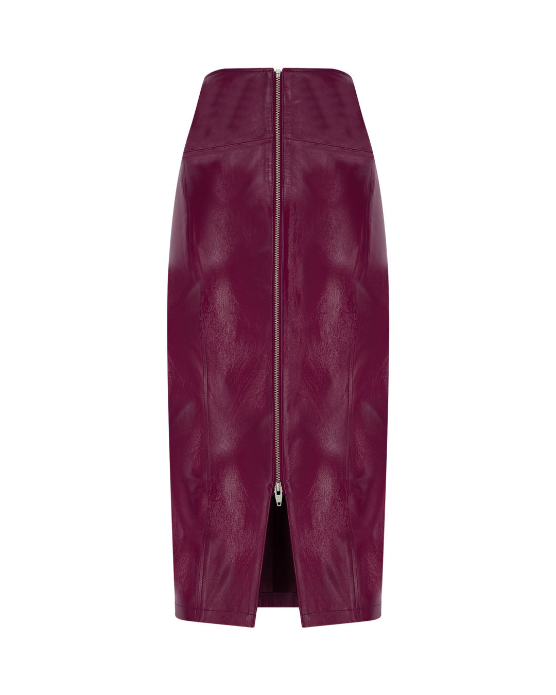 Zipped Leather Pencil Skirt