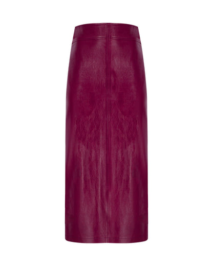 Zipped Leather Pencil Skirt
