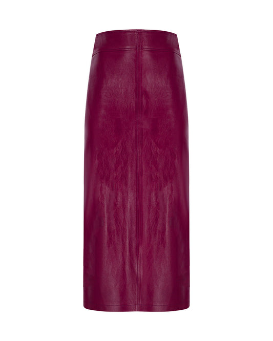 Zipped Leather Pencil Skirt