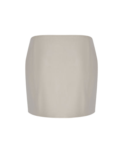 Zipped Mini Leather Skirt