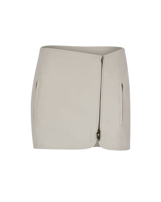 Zipped Mini Leather Skirt