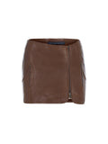Zipped Mini Leather Skirt