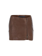 Zipped Mini Leather Skirt