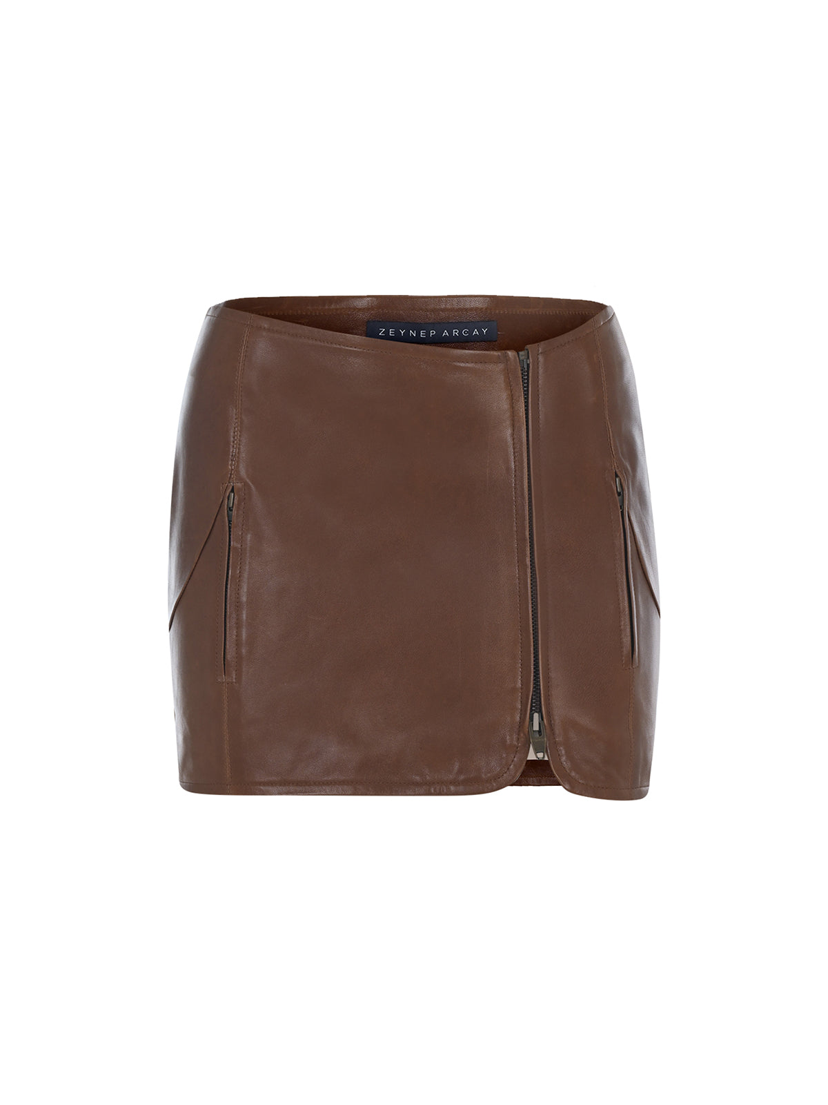Zipped Mini Leather Skirt