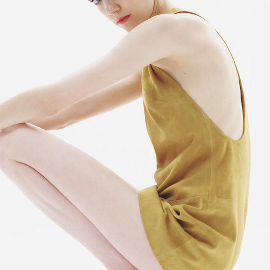 Halter Suede Mini Dress 